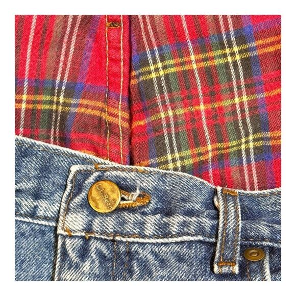 LL Bean High Waisted Flannel Lined Warmed Blue Jeans 36x29 Warm Weather Work Pan - Picture 6 of 7